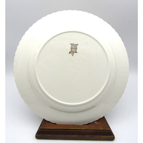 Copeland Spode Luncheon Plates 9.25" Set of 6 Grape Pattern Basket Weave Edge - Picture 8 of 9